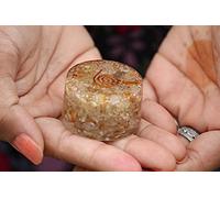Jet International Citrine Orgone Tower Buster Orgonite Piezo Electric EMF Protection Generator Frequency Ions Tested Cloud Chem Buster 40 Page Crystal Therapy Booklet