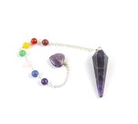 Jet International Exquisite Amethyst Cone Shaped Pendulum Free Booklet Crystal Therapy Gemstone Healing Reiki Chakra Balancing