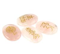 Jet International Genuine Rose Quartz Usui Reiki Healing Set Chakra Balancing Meditation Gemstone Spiritual Energized Positive Mental Peace Prosperity Growth Bonding Relationship De-Stress Anxiety