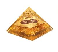 Jet International New Citrine Shree Yantra Orgone Pyramid Approx 3 inch Free Booklet Crystal Therapy Calmness Blood Pressure Meditation Self Esteem Image is JUST A Reference.