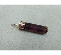 Jet International Purple flourite Point Pendant Gemstone Healing Free Booklet Crystal Therapy Reiki Chakra Balancing