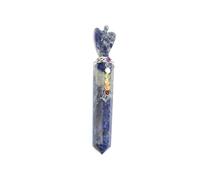 Jet International Sodalite Angel Chakra Wand Stick Approx. 5.5 inch Energized Charged Cleansed Programmed Pure Genuine Stick Free Booklet Crystal Therapy Balancing