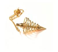 Jet International Vortex Twisted Gold Plated Metal Pendulum Free Booklet Crystal Therapy