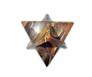 Jet International Women's Rare Natural Tiger Eye Large 2" Merkaba Gemstone Huge Big A+ Hand Carved Mineral Rock Crystal Altar God Prayer Mantra Om Altar Healing Tray Dish Devotional Focus