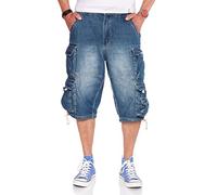 JET LAG Cargo shorts 007 B shorts in black, cement, olive and denim light navy - Blue - L