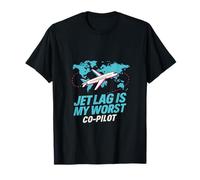 Jet Lag Is My Worst Co-Pilot Wanderlust Graphic T-Shirt