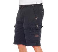 Jet Lag Men's Cargo Shorts Take Off 7 Bermuda Shorts with Belt, black, 32W
