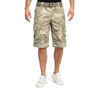 Jet Lag Men's Cargo Shorts Take Off 7 Bermuda Shorts with Belt, desert camo, 34W