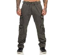 Jet Lag Men's Cargo Trousers FW 011 Outdoor Side Pockets Men's Trousers in Grey, Black, Olive and Beige, dark grey, 31 W/32 L