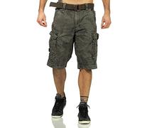 Jet Lag Men's Take Off 7 Bermuda Cargo Shorts with Belt - Green - 26