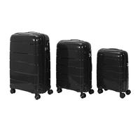 JET LAG, Set of 3 Madrid Suitcases 38L 71L 107L, Optimal Storage Capacity, Elegant and Modern Design, Robust and Durable, Maneuverability and Comfort, Enhanced Safety, Black, 38L 71L 107L