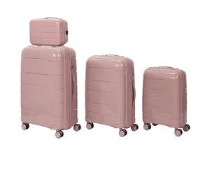 JET LAG, Set of 3 Madrid Suitcases 38L 71L 107L, Optimal Storage Capacity, Elegant and Modern Design, Robust and Durable, Maneuverability and Comfort, Enhanced Safety, Powder Pink