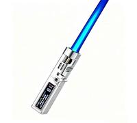 Jet Lighter - 360° Windproof Adjustable Blue Flame, Metal with Safety Lock & Bottle Opener for Kitchen, Candles, Camping (Fuel Not Included)