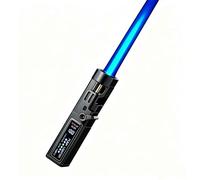 Jet Lighter - 360° Windproof Adjustable Blue Flame, Metal with Safety Lock & Bottle Opener for Kitchen, Candles, Camping (Fuel Not Included)