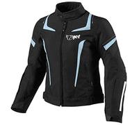 Jet Motorcycle Motorbike Jacket Women Ladies Summer Winter Armoured Textile Waterproof ELEKTRA (3XL (18/20), Black/Sky Blue)