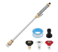 Jet Nozzle High Pressure Washer, Multifunctional Portable Pressure Washer Wand Set with 5 Attachments for Patio, Car, Home, Garden - Efficient Cleaning Lance with Universal Connector & Nozzle(Grey)