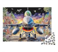 Jet Over Town 1000 Pieces Puzzles Beautiful View Pilot & Plane Home Decoration Educational Game Gifts Puzzles for Adults Jigsaw Puzzles for Adults 38x26cm/1000pcs