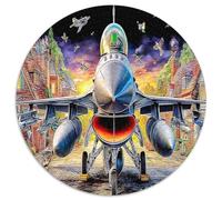 Jet Over Town Jigsaw Puzzles for Adults & Kids Age 12 Years Up 1000 Piece War Town Puzzles Home Decoration Challenging Games Fun Details 1000pcs (67.5x67.5cm)