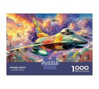 Jet Over Village Jigsaw Puzzles for Adults Clouds Plane Flight 1000 Piece Jigsaw Puzzles for Adults Jigsaws Challenging GamePuzzlesBeautiful Decoration Puzzle38x26cm/1000pcs