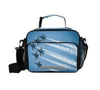 Jet Plane Insulated Lunch Bag with Adjustable Shoulder Strap Lunch Boxes Picnic Cooler Bag for Boys Girls