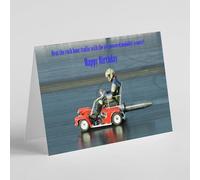 Jet powered mobility scooter humour birthday card