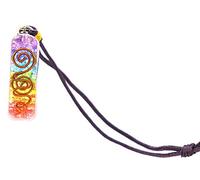 Jet Rainbow Double Coil Orgone Pendant 2.5 inch Approx. Gemstone Chakra Balancing Love Gift Healing Energy Progress Prosperity w/Chord Pouch