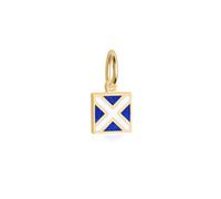 Jet Set Candy Letter Nautical Flag Mini Charm For Charm Bracelets and Necklaces-Gold Vermeil, 8 mm, Non-Precious Metal, No Gemstone