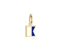 Jet Set Candy Letter Nautical Flag Mini Charm For Charm Bracelets and Necklaces-Gold Vermeil, 8 mm, Non-Precious Metal, No Gemstone
