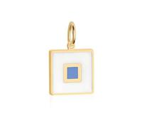 Jet Set Candy Letter Nautical Flag Mini Charm For Charm Bracelets and Necklaces-Gold Vermeil, 8 mm, Non-Precious Metal, No Gemstone