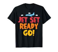 Jet Set Ready Go Airplane Vacation Mode Adventure Traveler T-Shirt