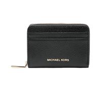 Jet Set Small Pebbled Leather Zip-Around Card Case, female, Michael Kors, Wallets & Cardholders, Black, ONE SIZE, Accessories ONE SIZE
