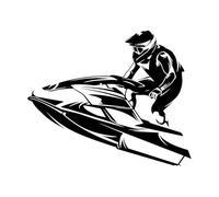 Jet Ski Vinyl Wall Decal Freedom Extreme Sports Water Race Wall Stickers for Home Room Decor Mural Removable Wallpaper Small - 30x42cm