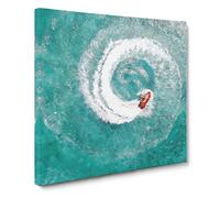 Jet Ski Whirlpool on Bear Lake Canvas Print | Gallery Wrapped 30mm Frame Wall Art | 14x14 inches | Ready to Hang | Modern Animals Picture | Living Room Bedroom Lounge Office