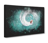 Jet Ski Whirlpool On Bear Lake Paint Splash Canvas Print | Gallery Wrapped 30mm Frame Wall Art | 20x14 inches | Ready to Hang | Modern Animals Picture | Living Room Bedroom Lounge Office