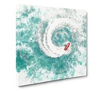 Jet Ski Whirlpool on Bear Lake Watercolour Canvas Print | Gallery Wrapped 30mm Frame Wall Art | 20x20 inches | Ready to Hang | Modern Animals Picture | Living Room Bedroom Lounge Office