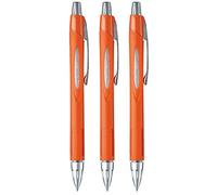 Jet Stream - uni Rubber Body Design Ballpoint Pen - SXN-250-07 - 0.7mm, Black Ink - Orange Silver Body - 3 pcs