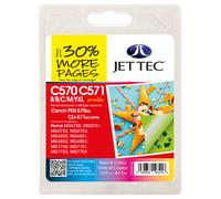 Jet Tec C570-C571BBCMY Jet Tec PGI-570XL Black Ink Cartridge plus CLI-571XL Black, Cyan, Magenta, Yellow Ink Cartridges
