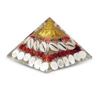 Jet Wealth Crystal Gomati Chakra Laxmi Pyramid Orgone, Crystal Natural Gomati Chakra with Shree Yantra Pyramid for Success Prosperity Energy Balancing Decorative Ornament