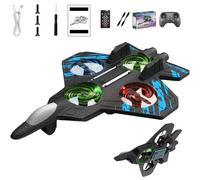 Jet With 360° Flips & Led Lights, Christmas Remote Control Helicopter, Foam Remote Control Airplane (Blue + 1 Battery)