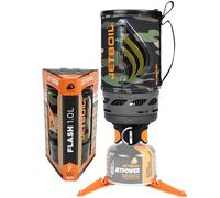 Jetboil Flash Portable Stove 1L Quick Boil Camping Hiking Stove with 1 Step Auto Ignition, Propane/Isobutane Burner with Cooking Cup, Dark Camouflage