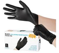 Jetcloud 100Pcs Vinyl Multi-Purpose Gloves, Black Disposable Gloves Disposable Nitrile Gloves Powder Free for Tattoo, Food Prep, Cooking, Hair Dye, Household Cleaning(L, Black)