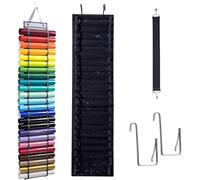 Jetcloud Vinyl Roll Holder with 24 Roll Compartments, Vinyl Roll Storage Organizer Rack Wall Mount/Hanging Over The Door Craft Vinyl Roll Keeper with 2 Hooks for Craft Room Closet Studio(Black)