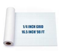 Jetec 1 Roll Grid Graph Paper 1/4'' Grid 16.5 Inch x 98ft Drafting Paper | Large Engineering Paper Roll for Blueprint School Classroom Graphing Supplies Engineer Architect Designer Mathematician Gifts