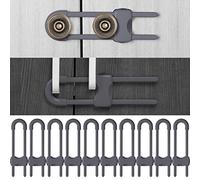 Jetec 10 Pieces Cabinet Locks for Babies, U-Shaped Proofing Drawers Safety Child Locks Adjustable, Easy to Use Childproof Latch for Knob Handle on Kitchen Door Storage Cupboard Closet (Gray)