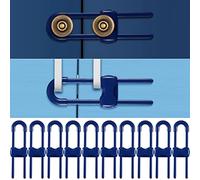 Jetec 10 Pieces Cabinet Locks for Babies, U-Shaped Proofing Drawers Safety Child Locks Adjustable, Easy to Use Childproof Latch for Knob Handle on Kitchen Door Storage Cupboard Closet (Blue)