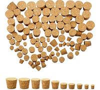 Jetec 100 Pack Assorted Cork Stoppers Wine Bottle Corks Plugs 10 Sizes Replacement Tapered Wooden Wine Stoppers for Apothecary Jar Small Bottle DIY Projects