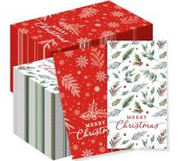 Jetec 100 Pcs Christmas Disposable Paper Napkins Decorative Guest Napkins Xmas Merry Christmas Hand Towels for Winter Holiday Party Lunch Dinner Kitchen Bathroom Table Decorations Supplies(Classic)