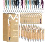 Jetec 100 Sets Nurse Appreciation Gifts Bulk Nurse Practitioner Thank You Gifts for Nursing Students Coworkers Employees Doctor Team Staff Office Include Bamboo Pens Cards Keychains