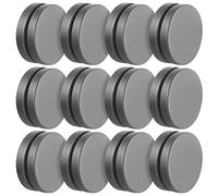 Jetec 12 Pairs Shower Curtain Weights Waterproof Magnetic Drapery Weights Prevent Curtain Liner from Blowing Around Bottom Round No Sew Tablecloth Magnets for Bathroom Tablecloth Drapery Flag (Gray)