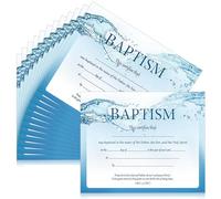Jetec 12 Pcs Baptism Certificates for Church 11 x 8.3 Inch Blank Baby Dedication Paper Single Side Printed Baptismal Award Christening Recognition Gifts (WIL-Jetec-693)